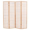 vidaXL Folding 4-Panel Room Divider Japanese Style 160x170 cm Natural