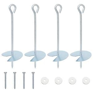 vidaXL Earth anchor 4 pcs Silver &Oslash;10 x 30 cm Galvanized Metal