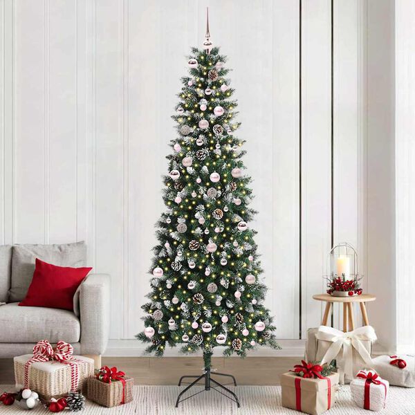 vidaXL Artificial Christmas Tree with 300 LEDs with Stand Green 240 cm