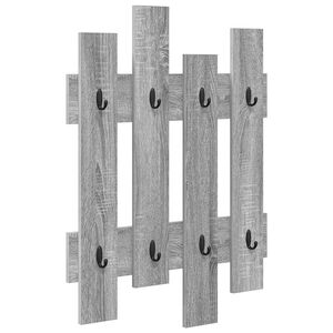 vidaXL Wall-Mounted Coat Rack Wall-Mounted Grey Sonoma 60 x 3 x 82 cm