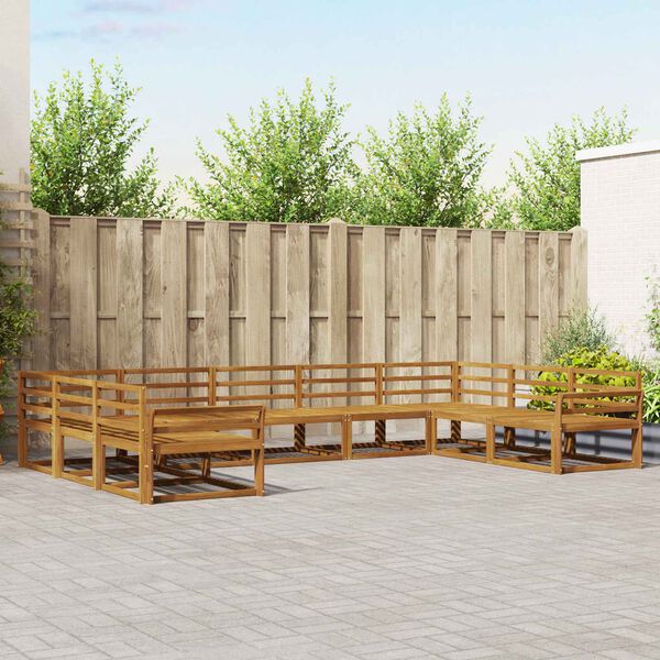 vidaXL Outdoor Sofa Set 9 pcs Natural Solid Acacia Wood