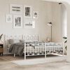 vidaXL Metal Bed Frame without Mattress with Footboard White 180x200cm