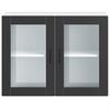 vidaXL Kitchen Wall Cabinet with Glass Door Porto Black