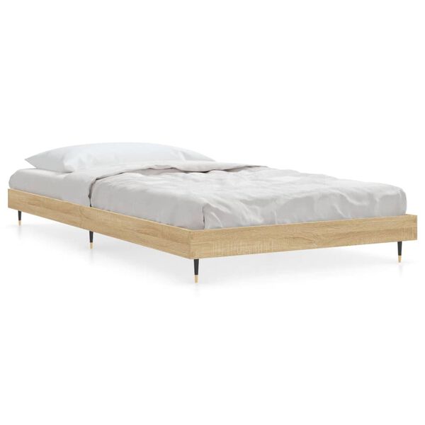 vidaXL Bed Frame without Mattress Sonoma Oak 100x200 cm Engineered Wood