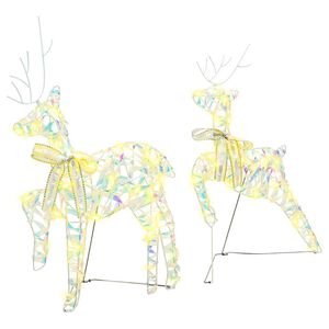 vidaXL LED Reindeers 2 pcs 40 LEDs Warm White 44 x 18 x 65.5 cm PET