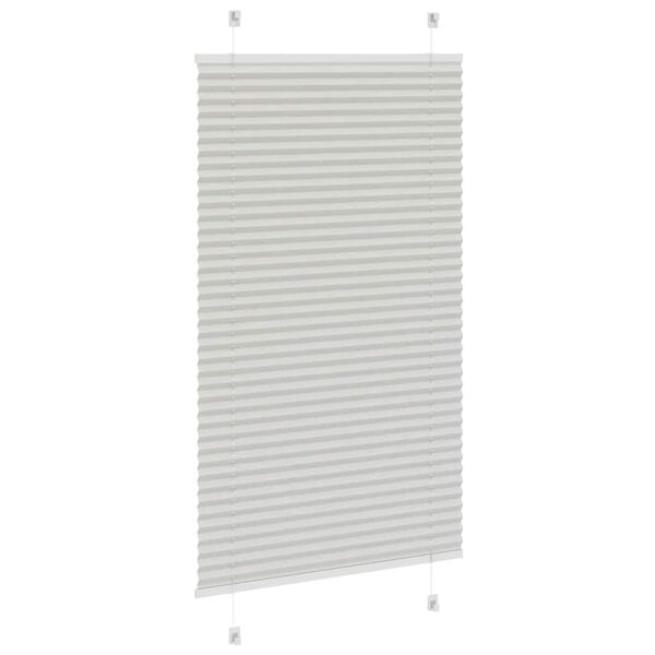 vidaXL Pleated Blind Light Grey 75x100 cm Fabric Width 74.4 cm Polyester