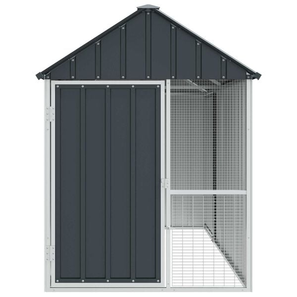 vidaXL Bird Cage Anthracite 215 x 112 x 141 cm Galvanised Steel
