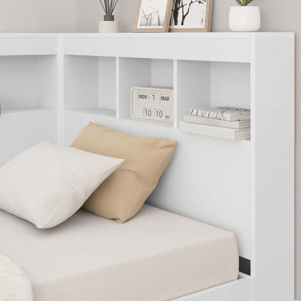 vidaXL Bookcase Bed with Headboard White 100 x 200 cm Engineered wood