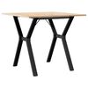 vidaXL Dining Table Y-Frame 90x90x75 cm Solid Wood Pine and Steel
