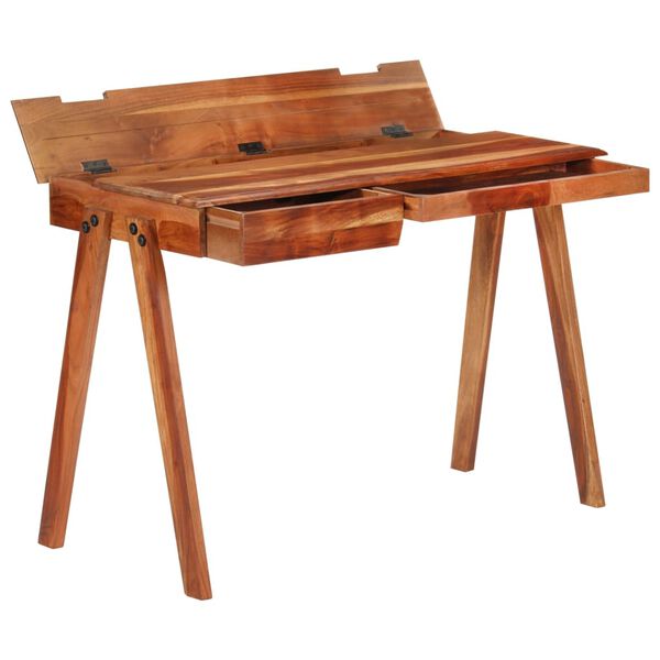 vidaXL Writing Desk with Drawer 110x50x77 cm Solid Wood Acacia
