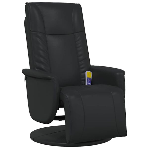 vidaXL Swivel Massage Recliner Chair Black 71 x 90 x 105 cm