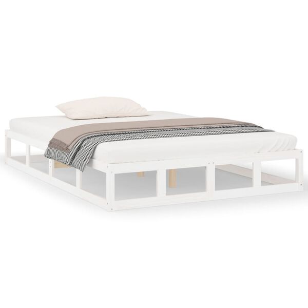 vidaXL Bed Frame without Mattress White 160x200 cm Solid Wood