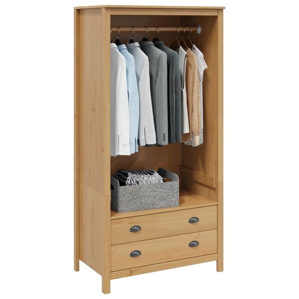 vidaXL Wardrobe Honey Brown 84 x 50 x 170 cm Solid Pine Wood