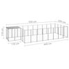 vidaXL Dog Kennel Silver 10.89 m&sup2; Steel
