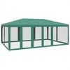 vidaXL Party Tent with 10 Mesh Sidewalls Green 6x4 m HDPE