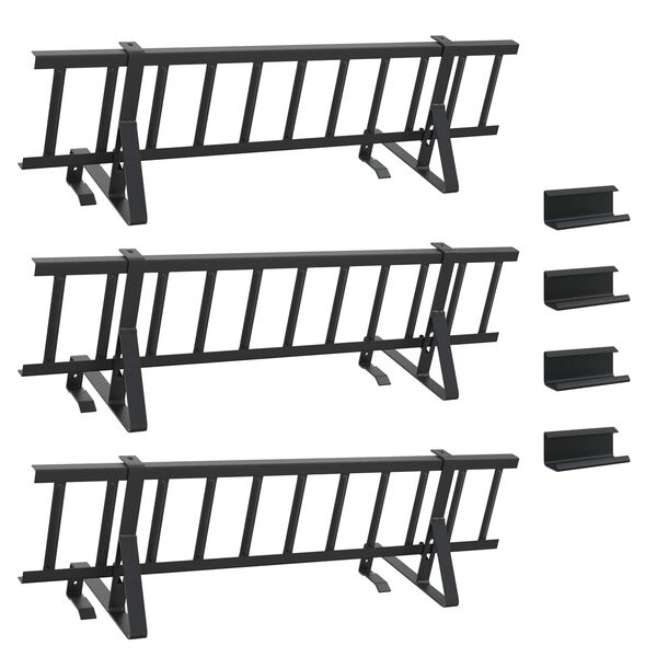 vidaXL Roof Snow Guard Black 300 x 29.5 x 34.5 cm Steel