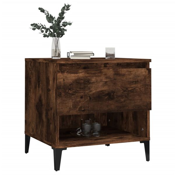 vidaXL Side Table Smoked Oak 50x46x50 cm Engineered Wood