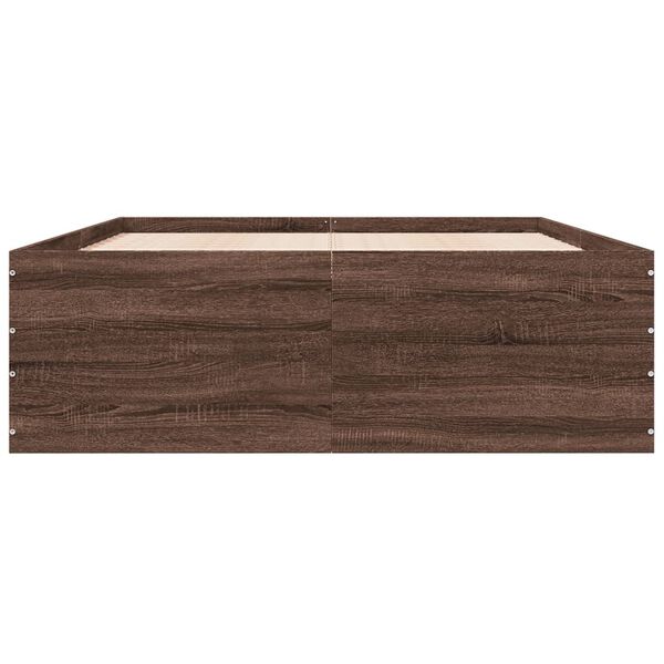 vidaXL Bed Frame without Mattress Brown Oak 120x200 cm