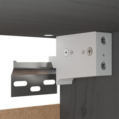 vidaXL Wall Cabinet Grey 30x30x100 cm Solid Pinewood