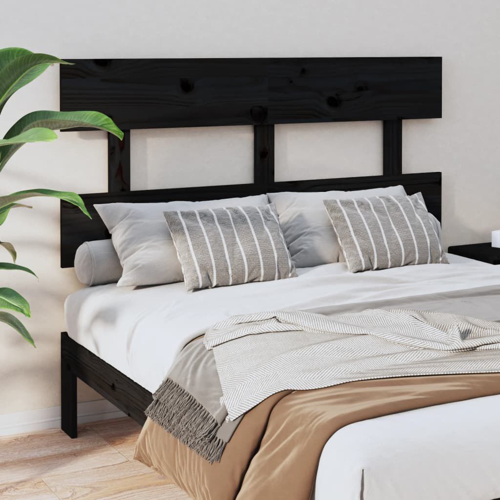 Black wood queen shop headboard