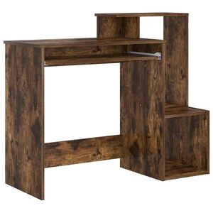 vidaXL Desk with Drawer Smoked Oak 106 x 41 x 88.5 cm Engineered Wood