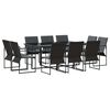 vidaXL Garden Dining Set 11 pcs Black Steel
