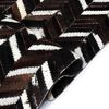 vidaXL Rug Genuine Leather Patchwork 80x150 cm Chevron Black/White
