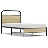 vidaXL Bed Frame without Mattress 75x190 cm Small Single Sonoma Oak Engineered Wood