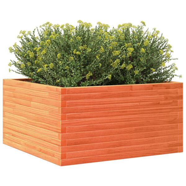 vidaXL Garden Planter Wax Brown 90x90x46 cm Solid Wood Pine