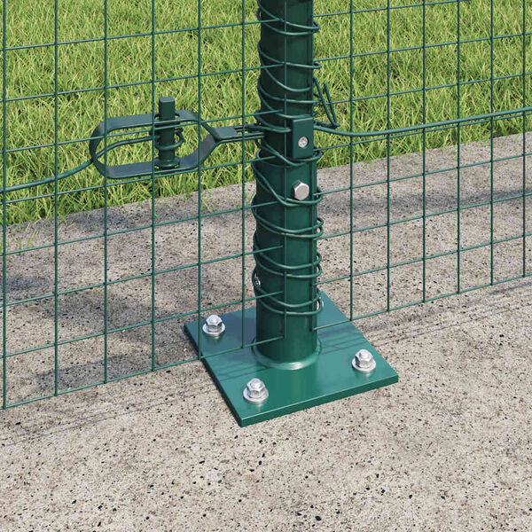 vidaXL Fence Post Green 10 x 1.6 m (25 x 25 mm mesh) Steel and PVC