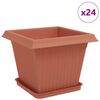 vidaXL Plant Pots 24 pcs Brick Red 33 x 33 x 26 cm Plastic