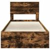 vidaXL Bed Frame with Headboard Smoked Oak 90 x 200 cm Engineered Wood