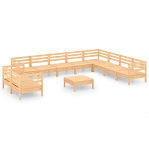vidaXL 11 Piece Garden Lounge Set Solid Wood Pine