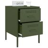 vidaXL Bedside Cabinets 2 pcs Olive Green 36x39x50.5 cm Steel
