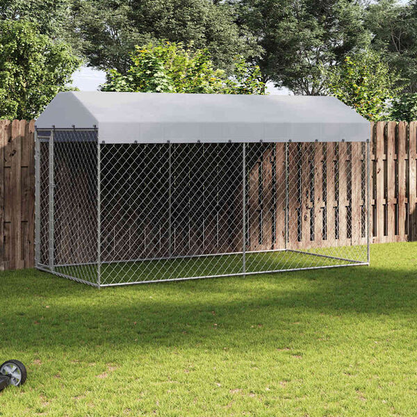 vidaXL Outdoor Dog Kennel with Canopy Top 382x192x225 cm