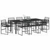 vidaXL Garden Dining Set 9 pcs Black Powder-Coated Steel