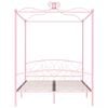 vidaXL Canopy Bed Frame without Mattress Pink Metal 160x200 cm