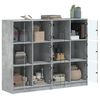 vidaXL Bookcase with Doors Concrete Grey 136x37x109 cm Engineered Wood