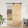 vidaXL Sliding Door with Hardware Set 85x210 cm Solid Wood Pine