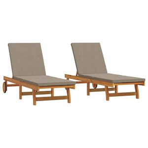 vidaXL Sun Lounger 2 pcs Solid Acacia Wood Brown