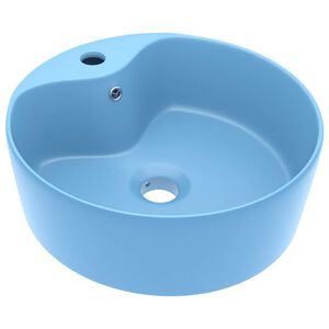 vidaXL Luxury Wash Basin with Overflow Matt Light Blue 36x13 cm Ceramic