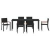 vidaXL Garden Dining Set 7 pcs Black Powder-Coated Steel