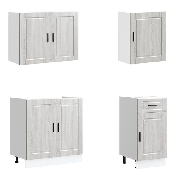 vidaXL 7 Piece Kitchen Cabinet Set Porto Grey Sonoma Engineered Wood