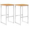 vidaXL Outdoor Bar Stool | Set of 2 | Teak Look and Silver