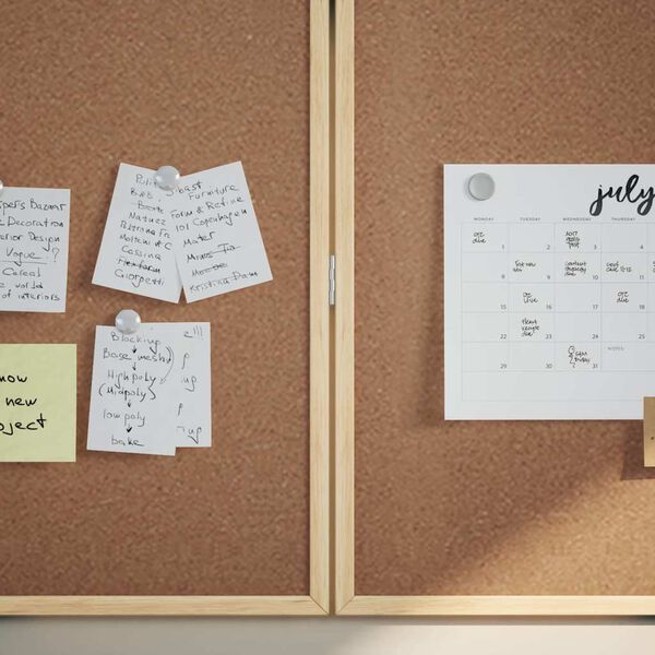 vidaXL Bulletin Board Folding Brown 100 x 100 x 1.4 cm Solid pine wood