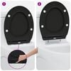 vidaXL Toilet Seat Black 47 x 37.5 x 3.8 cm Duroplast