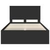 vidaXL Bed Frame with Headboard Black 120 x 200 cm Solid Pine Wood