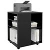 vidaXL Rolling Cabinet Black 60x53x72 cm Engineered Wood