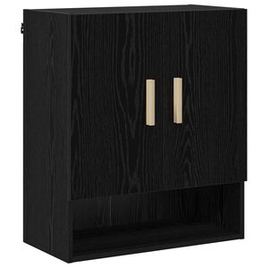 vidaXL Wall Cabinet 60 x 31 x 70 cm Engineered Wood Black Oak