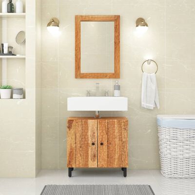 vidaXL Bathroom Mirror 50x70x2.5 cm Solid Wood Acacia and Glass